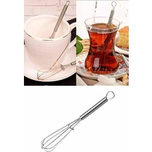 CATEKSSS Paslanmaz Çelik Mini Çırpıcı Şeklinde Mini Çay Kahve Kaşığı 1 Adet Metal Metalik