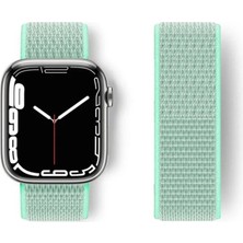 Mudanis Apple Watch 42MM Hasırlı Cırtcırtlı Kordon (Saat Değildir) - Turkuaz