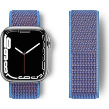Mudanis Apple Watch 42MM Hasırlı Cırtcırtlı Kordon (Saat Değildir) - Mor