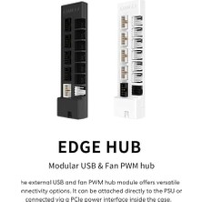 Maxi Trendy Lian Li Evrensel USB ve Pwm Fan Hub, 4 USB Başlıklı Fan Kontrol Cihazı - 6 Fan Bağlantı Noktası - Manyetik Montaj - 5V/4PIN - Psu/anakart Evrensel Kılıf Uyumluluğu - Beyaz (EG-HUB01W)