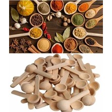 CATEKSSS 12 Adet Mini Baharat Kaşığı Bambu