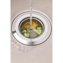 CATEKSSS Büyük Boy Paslanmaz Çelik Lavabo Süzgeci- Evye Süzgeci Çelik