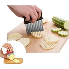 CATEKSSS Tırtıklı Patates Doğrayıcı Dilimleyici Tırtıklı Sebze Doğrayıcı Çelik