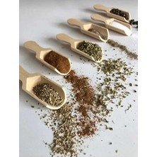 CATEKSSS 6 Adet Bambu Ölçek Kaşığı Mini Boy Baharat Erzak Kaşığı 7 cm 6'lı Kaşık Set Bambu Bej