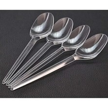 CATEKSSS 100 Lü Plastik Kaşık Plastik Çok Renkli