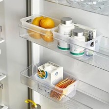 CATEKSSS 3 Adet Buzdolabı Kapak Içi Düzenleyici Organizer Kutu, Mutfak ve Banyo Organizeri Şeffaf Renk Plast