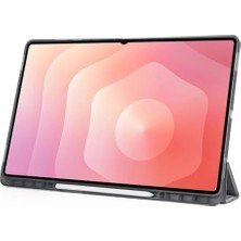 Maxi Trendy Galaxy Tab S11 Ultra SM-X930 X936B ile Uyumlu Kılıf Silikon Yumuşak Kalem Bölmeli Esnek 4 Farklı Stand Olabilen Tablet Kılıfı Siyah