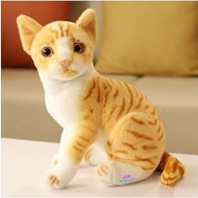 Maxi Trendy Hediyecik Gerçek Görünümlü Ayakta Peluş Kedi Sar Tekir 40 Cm, Sarı