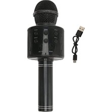 Maxi Trendy Karaoke Mikrofon Aux USB ve Sd Kart Girişli Bluetoothlu Siyah Şarj Kablolu Şık Tasarım Hoparlör