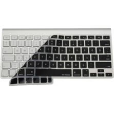 Maxi Trendy Apple Magic Keyboard A1314 A1242 Uyumlu Klavye Koruyucu Türkçe Q Baskı Silikon Kaplama Us Ingilizce Klavyeyi Türkçeye Çeviren Ultra Ince Kaymaz Toz ve Sıvı Koruma Keyboard Cover Siyah