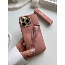 iPhone (13 Pro Max) Uyumlu Lip Case Ruj Bölmeli Rujlu Kılıf (Toast)
