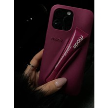 iPhone (15 Pro) Uyumlu Lip Case Ruj Bölmeli Rujlu Kılıf (Raspberry Jelly)