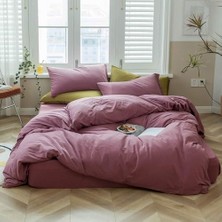 Maxi Trendy Solid Jersey Örgü Pamuk Nevresim Kral Mor Soluk Leylak Katı Yatak Seti Modern Yumuşak Örgü Pamuk Yorgan Kılıfı Katı Mor Nevresim 2 Yastık Kılıfı Otel Kalitesi Lüks Yatak Seti