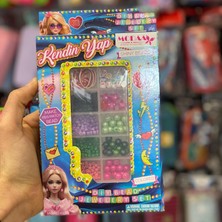 Maxi Trendy Kendin Yap Boncuk Takı Seti, Renkli Boncuklarla Bileklik ve Kolye Yapımı, Çocuklar Için El Sanatları Aktivite Seti