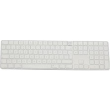 Maxi Trendy Apple Magic Keyboard 3 A2520 Numerik Türkçe Q Klavye Koruyucu – Iso Ters L Enter Uyumlu Ultra Ince Clear Silikon Kaplama Toz ve Sıvı Koruma Transparent Keyboard Cover Şeffaf