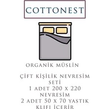 Maxi Trendy Müslin Nevresim Seti, Çift Kişilik, 3 Parça, 200X220 CM,%100 Pamuk, Turuncu, Düz, Hava Geçirgen, Çarşafsız