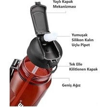 Maxi Trendy Uzspace 1500ML Pipetli Ölçü Skalalı Şeffaf Gövde Tritan Su Matarası