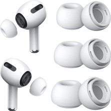 Maxi Trendy Airpods Pro ve Pro 2.nesil Uyumlu Anc Delikli Üç Boyut Premium Yedek Silikon Kulaklık Uçları (S, M, L)