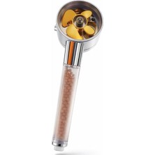 Maxi Trendy Yüksek Basınçlı Turbo Fanlı Duş Başlığı 360° Döner Pervaneli Tasarım, Mineral Taşlı Filtre Sistemi ile Su Arıtma, Su Tasarruflu Güçlü Akış Sağlayan El Duşu, Kireç Önleyici Modern Banyo Duş Başlığı,