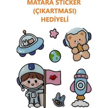 Maxi Trendy 1100ML Çocuk Askılı Pipetli/pipetsiz Kullanım Çift Renk Softtouch Motivasyon Matarası Çıkartma Hediyeli