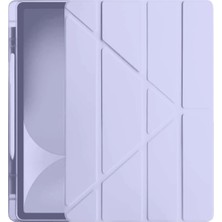 Fırsatkolik Mey Ithalat®   iPad Pro 11 (2024) Kılıf Kalemlikli Hugo Tablet Kılıfı - Lila