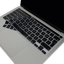 Maxi Trendy MacBook Pro Türkçe Q Klavye Koruyucu Eu Uk Iso Enter A2338 M1 M2 A2251 A2289 A2141 Uyumlu Ince Siyah Silikon Keyboard Cover Touch Bar 13 Inç 16 Inç Siyah