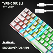 Maxi Trendy Robeve Blic Oyuncu Klavyesi Rgb Klavye 20 Modlu Ayarlanabilir Renk Seçeneği Rgb Suya ve Toza Dayanıklı Klavye Oyun Klavyesi Oyuncu Klavye Mekanik Klavye Aydınlatmalı Klavye Mavi Switch (Beyaz)
