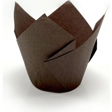 Maxi Trendy 100&APOS;LÜ Klasik Lale Kapsül Kahverengi Muffin Kek Kalıbı, Tulip, Safari Konsept, Cupcake Kağıdı Doğum Günü Parti Dekorasyonu Için