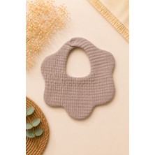 3Baby 1 Adet %100 Organik Pamuklu 8 Katlı Müslin Bebek Önlük & Salya Önlüğü (Cappucıno)