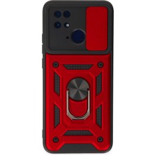 Aconcept Newface Xiaomi Redmi 10C Kılıf Pars Lens Yüzüklü Silikon - Kırmızı