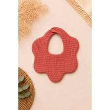 3Baby 1 Adet %100 Organik Pamuklu 8 Katlı Müslin Bebek Önlük & Salya Önlüğü (Kiremit)