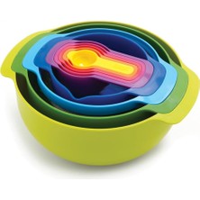 Maxi Trendy ,   40031 Nest 9 Plus Karıştırma Kaseleri, 32.5X26X15CM, Çok Renkli