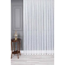 Maxi Trendy Ev Depo Home Taç Ekstraforlu Tül Perde Tek Kanat ORMETUL41248EKSTRFR, Ekru, 140 x 250