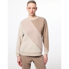 Lc Waikiki Yeni Sezon Renk Bloklu Oversize Kadın Sweatshirt