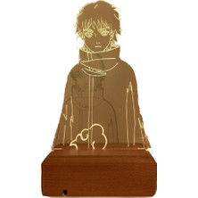 Modiwa Design Naruto - Sasori 16 Renk Uzaktan Kumandalı 3D Ahşap Gece Lambası Hediyelik