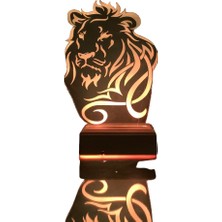 Modiwa Design Aslan 16 Renk Uzaktan Kumandalı 3D Ahşap Gece Lambası Hediyelik