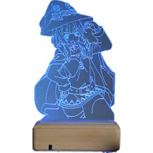 Modiwa Design Megumin - Kono Subarashii 16 Renk Uzaktan Kumandalı 3D Ahşap Gece Lambası Hediyelik