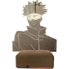 Modiwa Design Gojo Satoru Jujutsu Kaisen 16 Renk Uzaktan Kumandalı 3D Ahşap Gece Lambası Hediyelik