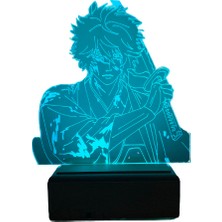 Modiwa Design Gintama Sakata Gintoki 16 Renk Uzaktan Kumandalı 3D Ahşap Gece Lambası Hediyelik