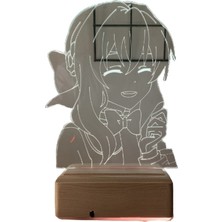 Modiwa Design Shinoa Hiragi Owari No Seraph 16 Renk Uzaktan Kumandalı 3D Ahşap Gece Lambası Hediyelik
