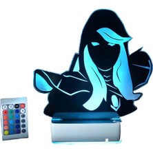 Modiwa Design DOTA 2 - DROW RANGER 16 Renk Uzaktan Kumandalı 3D Ahşap Gece Lambası Hediyelik