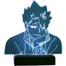 Modiwa Design Kuroo Tetsurou Haikyuu 16 Renk Uzaktan Kumandalı 3D Ahşap Gece Lambası Hediyelik