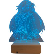 Modiwa Design Uzume Tennouboshi - Hyperdimension Neptunia 16 Renk Uzaktan Kumandalı 3D Ahşap Gece Lambası