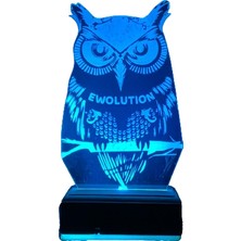 Modiwa Design Fantastik Baykuş 16 Renk Uzaktan Kumandalı 3D Ahşap Gece Lambası Hediyelik