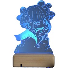 Modiwa Design Himiko Toga - My Hero Academia 16 Renk Uzaktan Kumandalı 3D Ahşap Gece Lambası Hediyelik