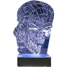 Modiwa Design Fantastik Kurukafa 16 Renk Uzaktan Kumandalı 3D Ahşap Gece Lambası Hediyelik