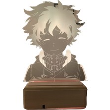 Modiwa Design Deku Izuku Midoriya My Hero Academia 16 Renk Uzaktan Kumandalı 3D Ahşap Gece Lambası Hediyelik