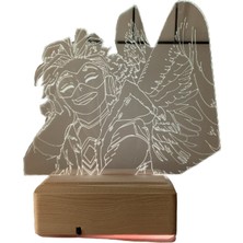 Modiwa Design Hawks My Hero Academia 16 Renk Uzaktan Kumandalı 3D Ahşap Gece Lambası Hediyelik