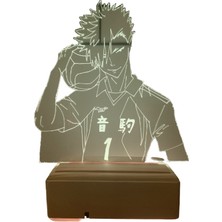 Modiwa Design Haikyuu!! Kuroo Dekoratiff Gece Lambasıı 16 Renk Uzaktan Kumandalı 3D Ahşap Gece Lambası Hediyelik