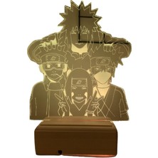 Modiwa Design Naruto Team Minato 16 Renk Uzaktan Kumandalı 3D Ahşap Gece Lambası Hediyelik